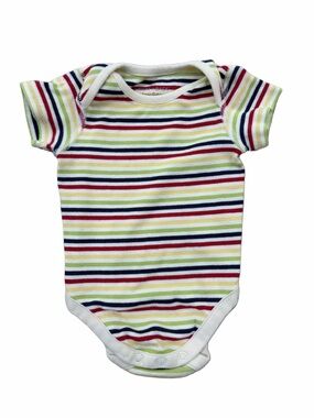 Hanna Andersson Colorful Striped Short Sleeve Neutral Bodysuit 0-6 Months